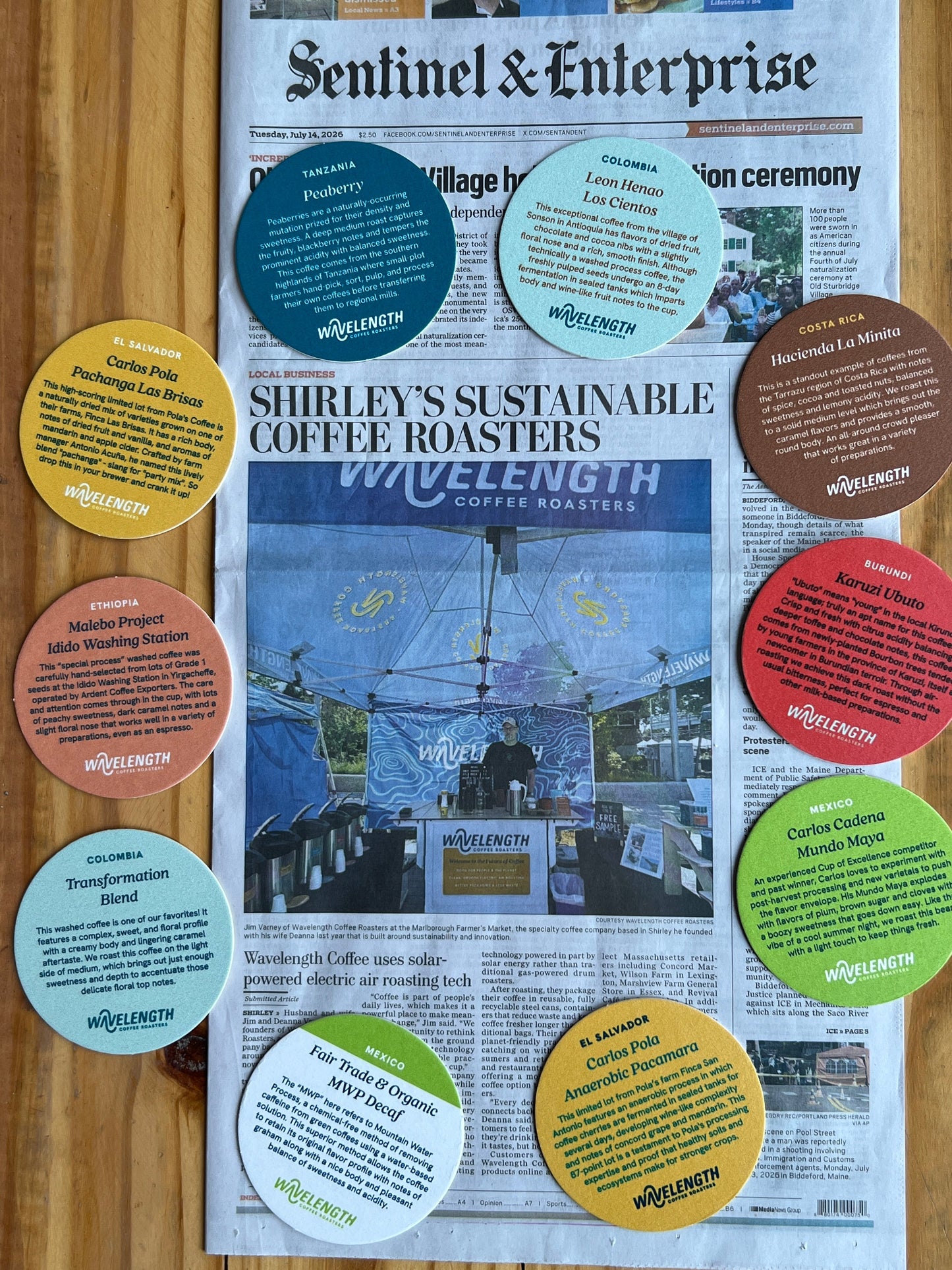 Wavelength on Front Page of Sentinel & Enterprise